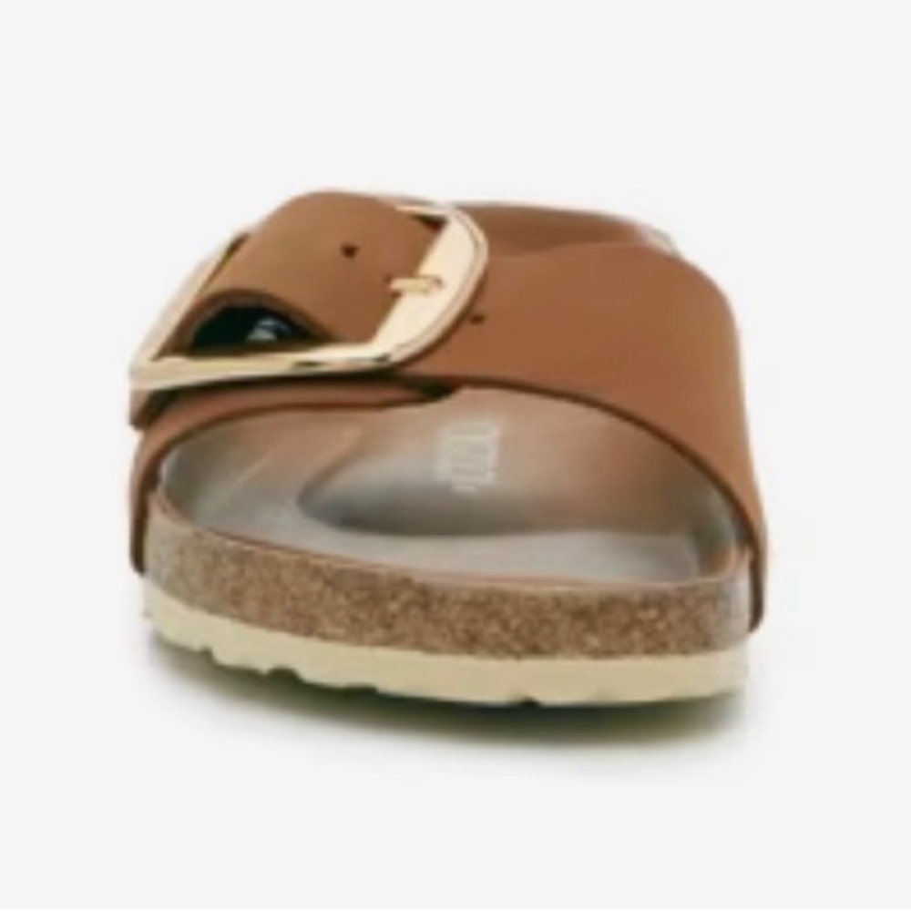 Birkenstock Madrid Slide Sandal in Brown with Gold BuckleBRAND NEW IN STORES NOW - Picture 4 of 7